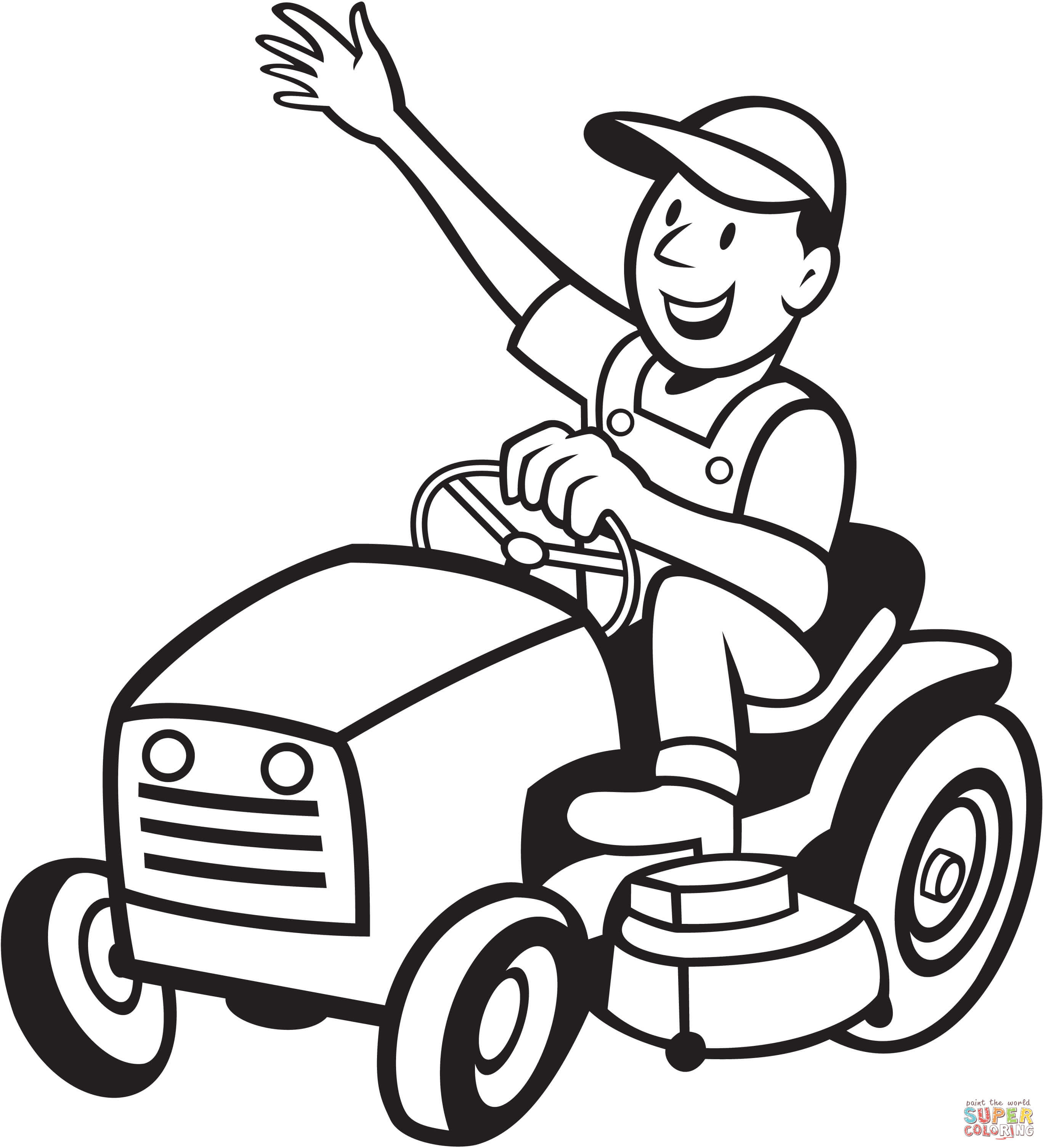 Fix john deere tractors 660129257857069321 silhouette design store. Boer Rijdt Op Een Grasmaaier Kleurplaat Gratis Kleurplaten Printen
