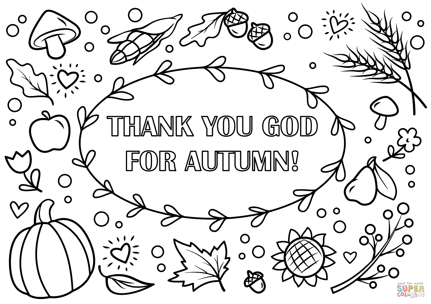 Fall autumn coloring pages for adults. Thank You God For Autumn Coloring Page Free Printable Coloring Pages