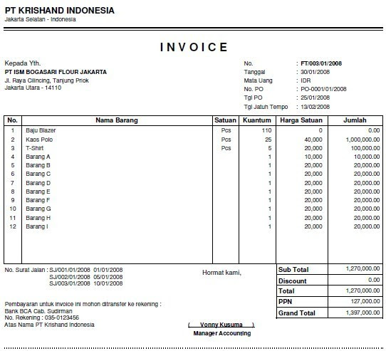 Contoh Invoice Nota - Moco Wo