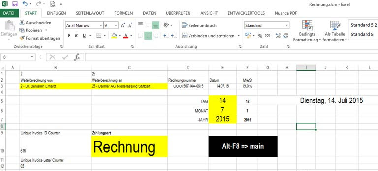Sie möchten ihren warenbestand komfortabel. Excel Rechnungsverwaltung Erstellen Und Verwalten Von Rechnungen In Excel