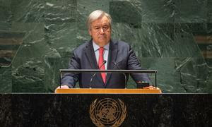 El Secretario General António Guterres interviene en la apertura del debate general del 78º periodo de sesiones de la Asamblea General de la ONU.