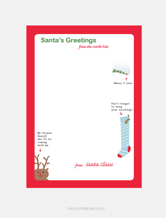 The envelope is sized to fit on an 8.5×11 inch piece of paper. Letter From Santa Mr Printables