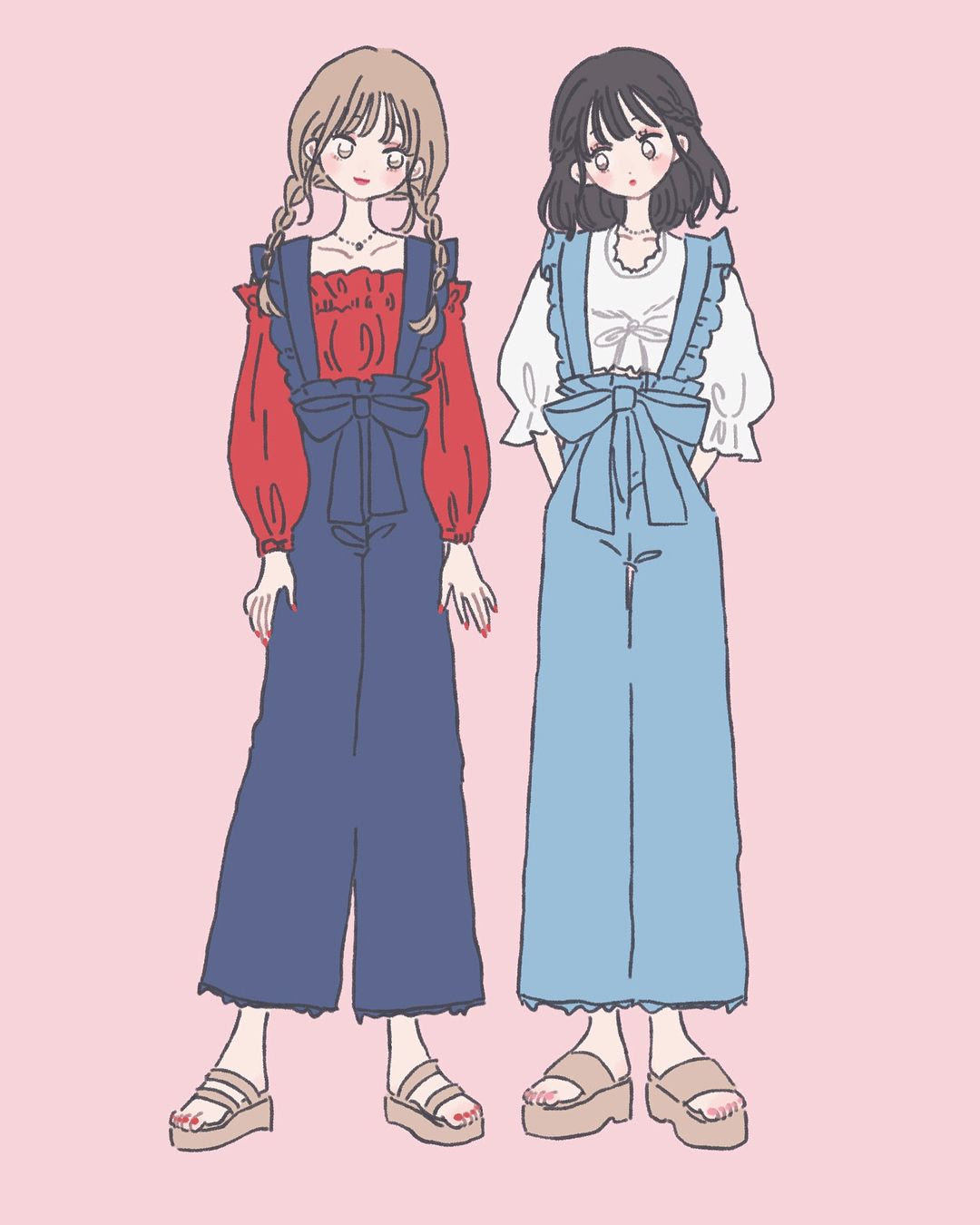 Jpirasutos0cyjg 可愛い オルチャン 後ろ姿 女の子 イラスト おしゃれ 2729