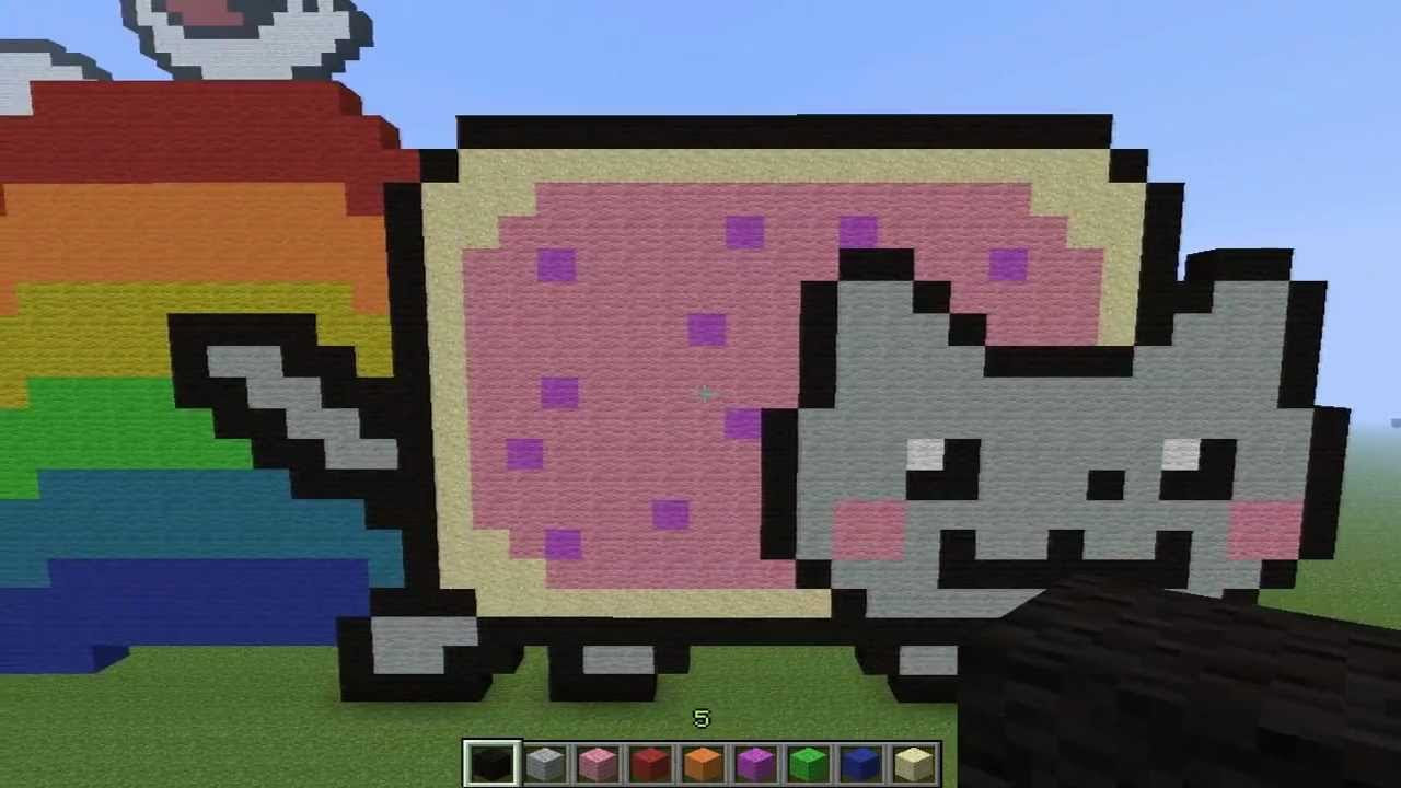 Nyan Cat Pixel Art Minecraft Template