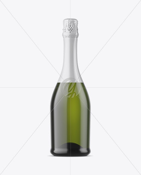 Download Download Green Bottle With White Champagne Mockup PSD