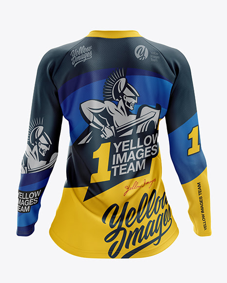 Download Womens MTB Trail Jersey LS mockup Back View (PSD) Download 164.78 MB