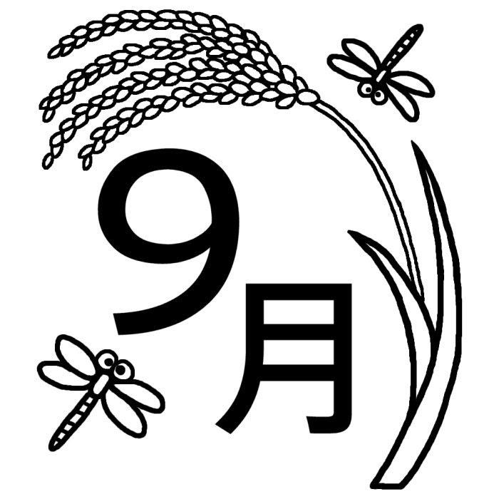 最新9月 イラスト 白黒 花の画像