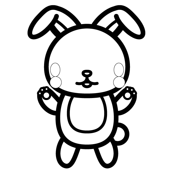 ウサギ イラスト 白黒 Ngagolak