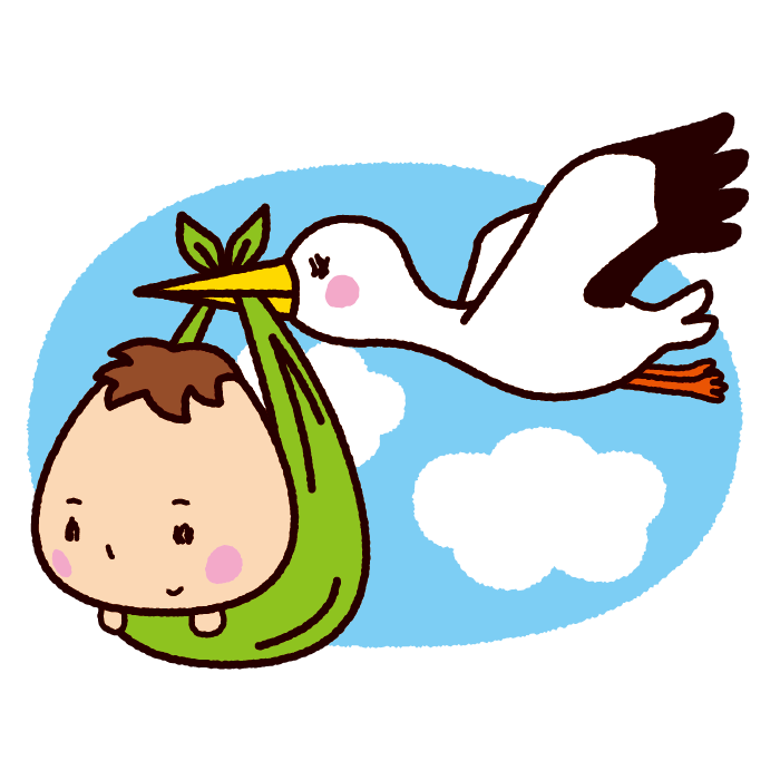 新着コウノトリ 赤ちゃん イラスト 無料イラスト集