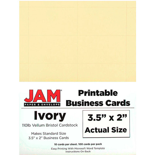 Find companies who look for freelance designers. Jam Paper Printable Business Cards 3 1 2 X 2 Ivory Vellum 100 Pk Wb Mason