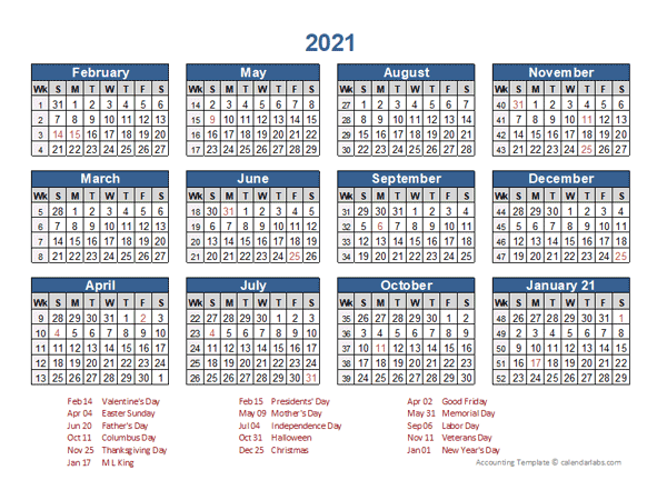 4 4 5 Fiscal Calendar 2021 | Lunar Calendar