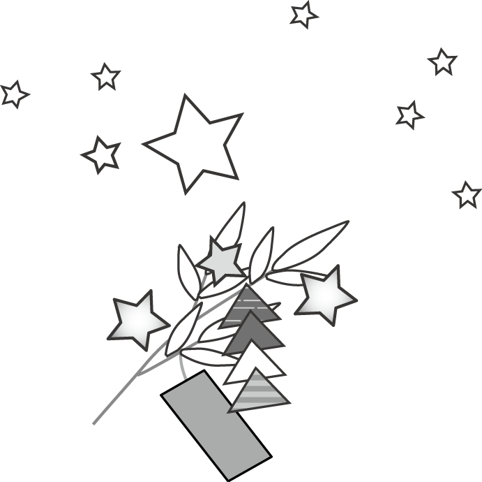 Japan Image 七夕 イラスト 白黒