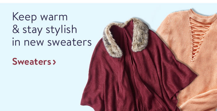 Find stylish new sweaters 