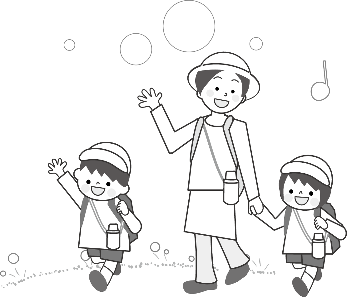 あなたのためのイラスト ロイヤリティフリー遠足 イラスト 白黒