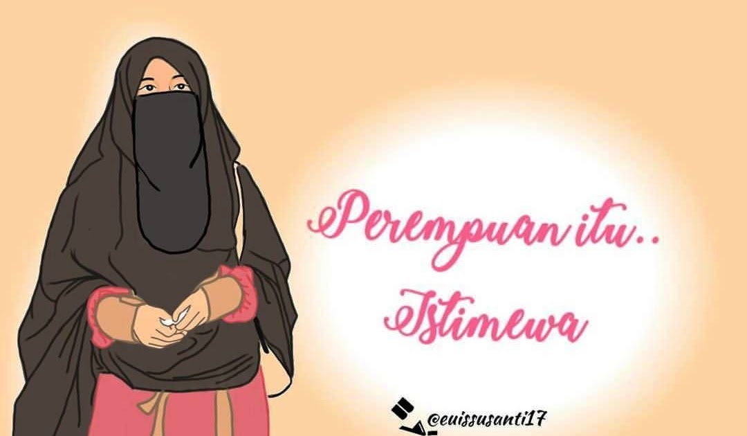 24 Gambar Kartun Muslimah Romantis Dunia Kartun