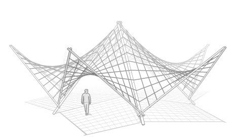 Ropes and Poles: Hypar pavilion - inspired by Felix Candela