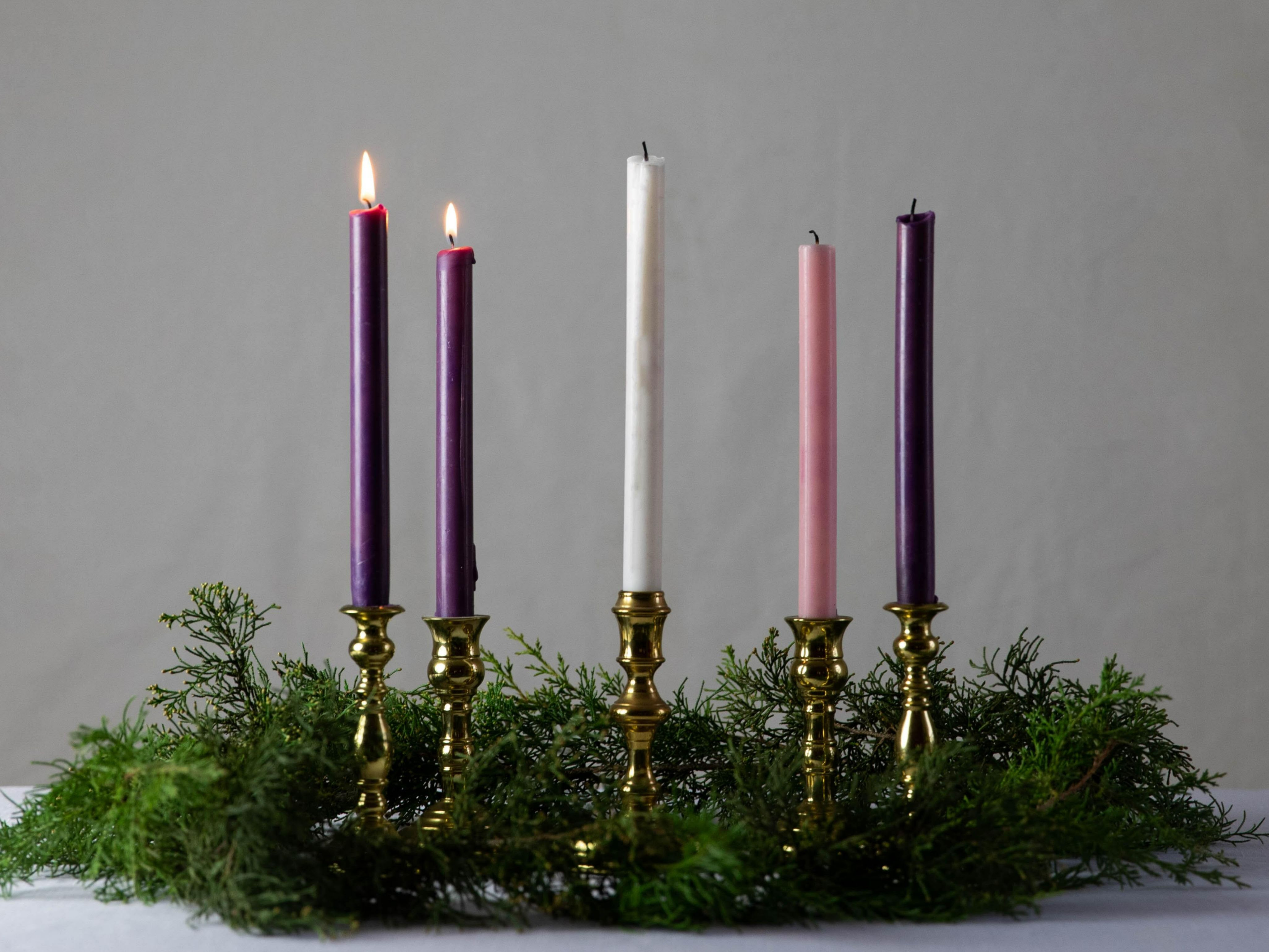 Advent Wreath with two candles lit