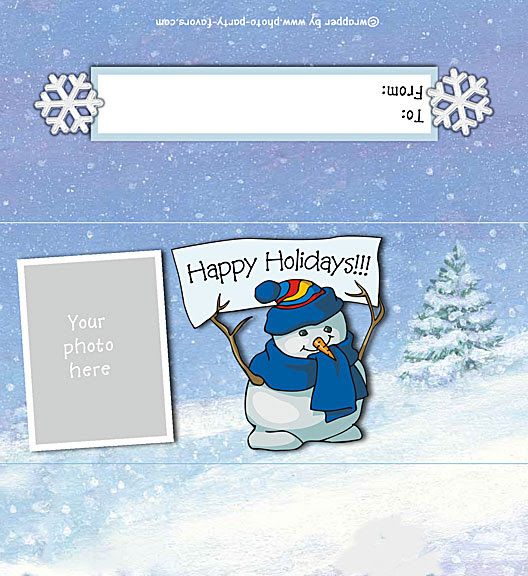 Check spelling or type a new query. Happy Holidays Photo Candy Bar Wrapper Free Printable Chocolate Bar Wrapper