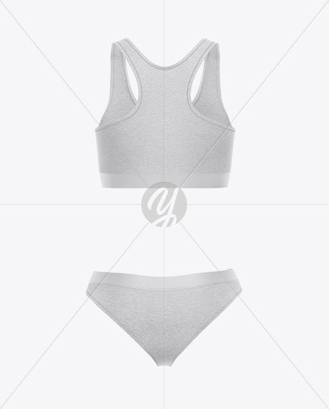 Download Download Melange Women`s Underwear Kit Mockup - Back View PSD