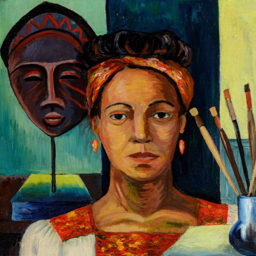 Detail of Self-Portrait by Margaret T.G. Burroughs