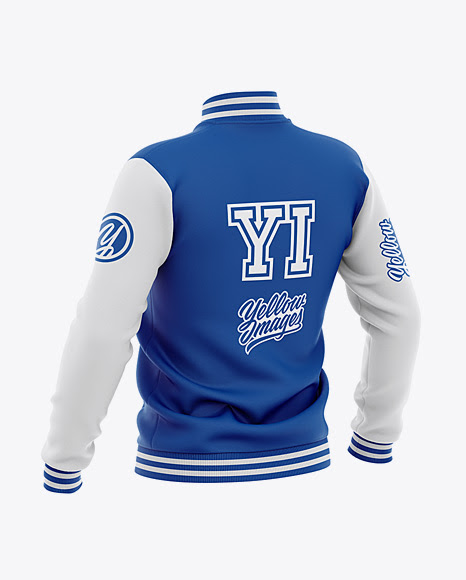 Download Mens Varsity Jacket Back Half-Side View Jersey Mockup PSD ...