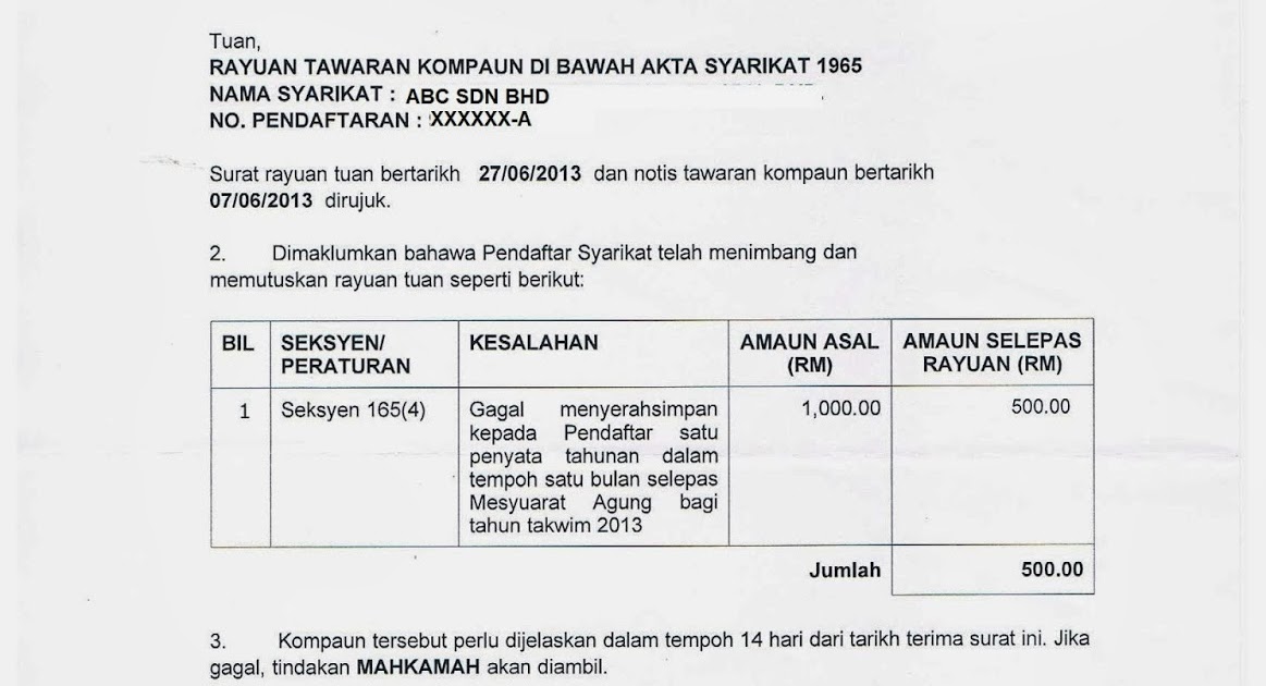 Surat Rayuan Ssm - Selangor x