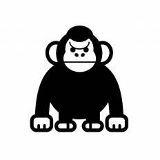 美しい花の画像 綺麗なゴリラ イラスト 白黒
