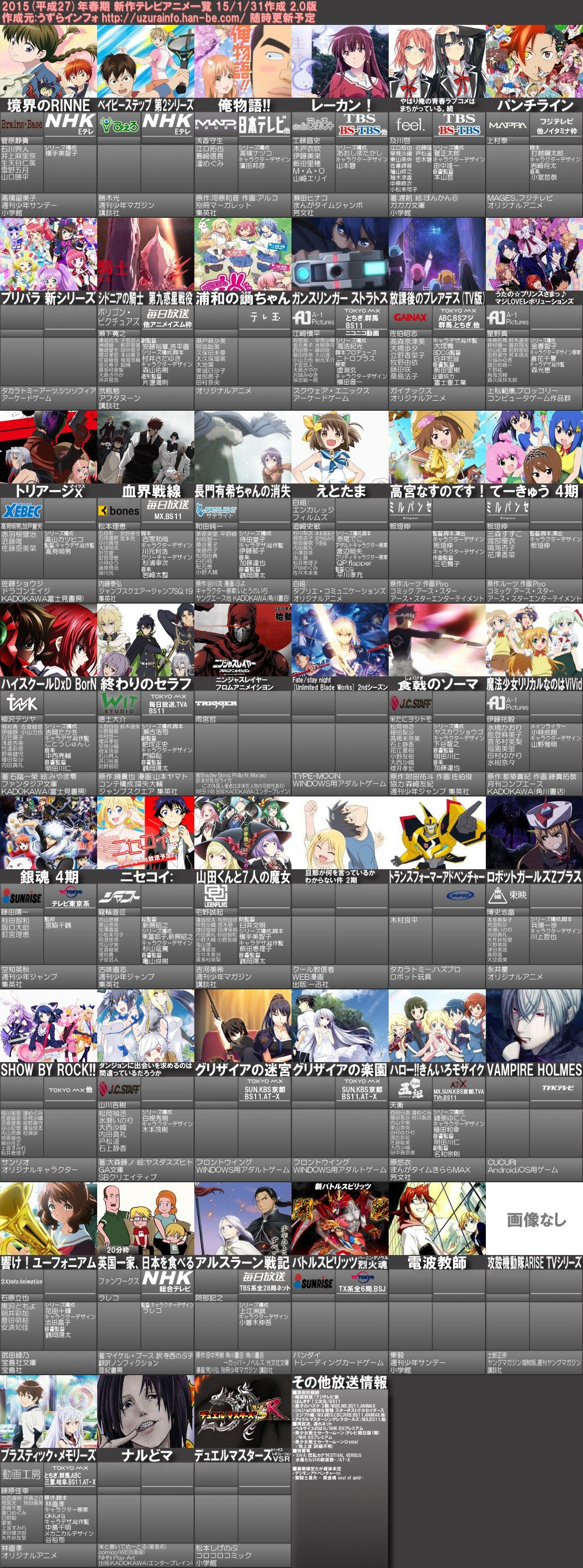Japanimer 夏アニメ 番組表