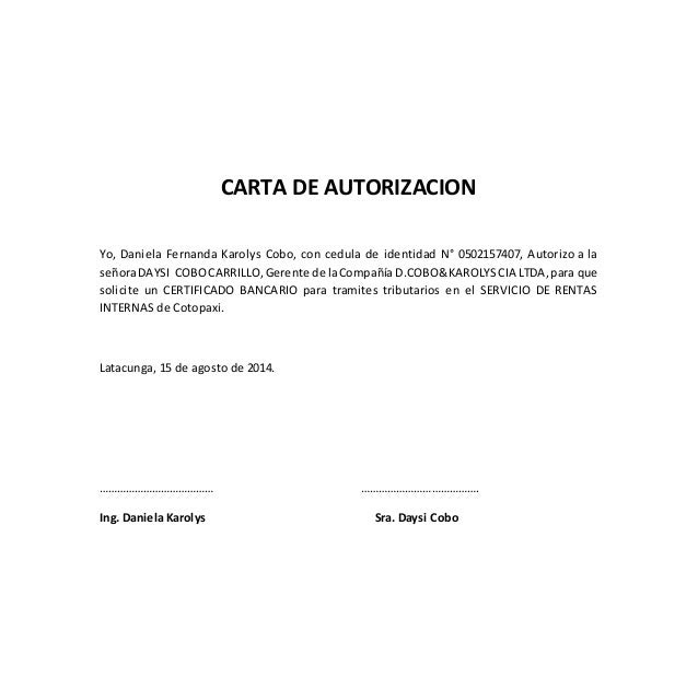 Carta De Autorizacion Realizar Tramites - w Carta De