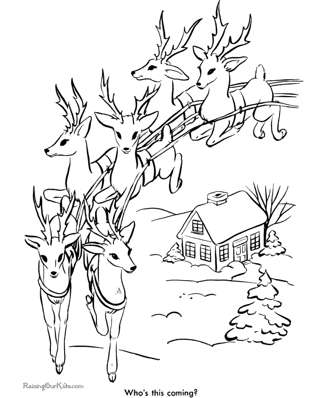 Christmas colouring picture of a reindeer. Reindeer Christmas Coloring Pages Clip Art Library