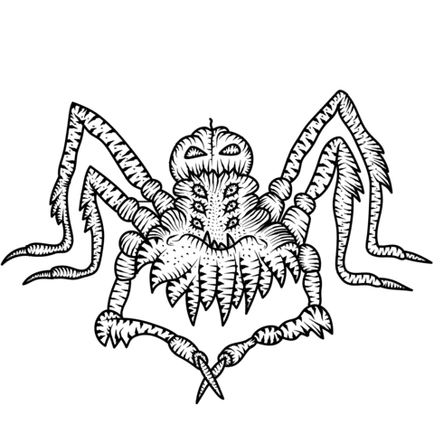 Vector of a cartoon creepy mummy coloring page outline by toonaday. Scary Spider Coloring Page Free Printable Coloring Pages