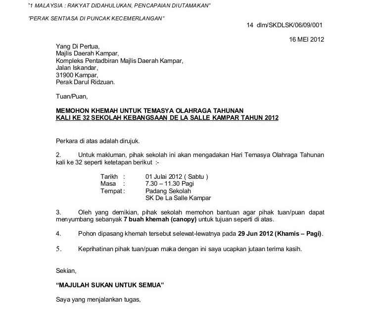 Contoh Surat Rasmi Permohonan Tnb - Rasmi U