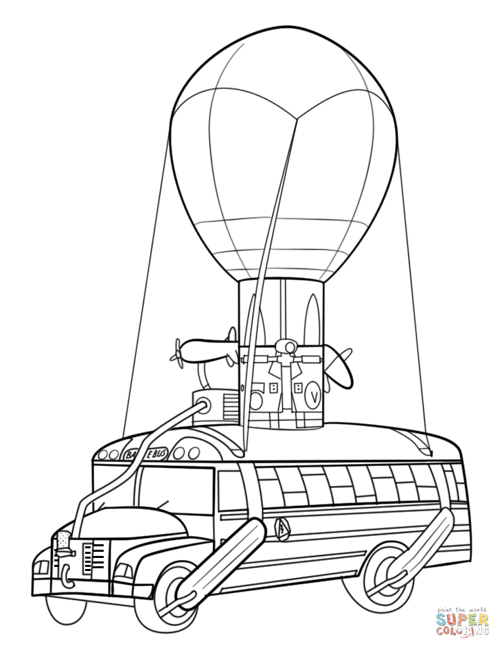 Print coloring page download pdf. Fortnite Battle Bus Coloring Page Free Printable Coloring Pages