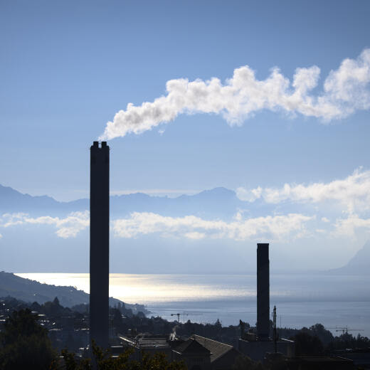 La source de pollution n'est pas connue précisément. Ici, l'usine de Pierre-de-Plan, pour le chauffage à distance de Lausanne, 11 octobre 2021.