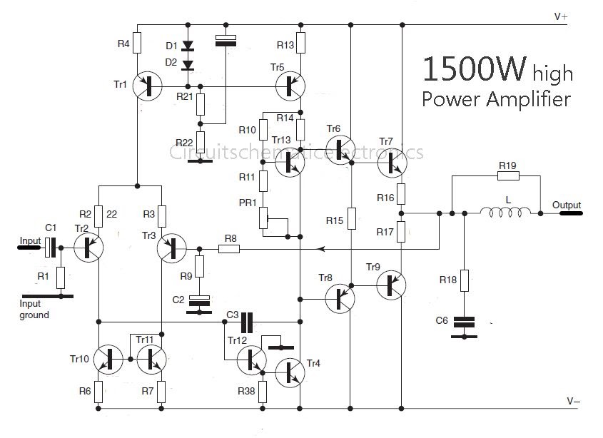 Scematic Diagram  Diagram  Of Power Amp  Watt  1500