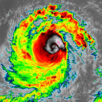 image of Typhoon Mawar over Guam