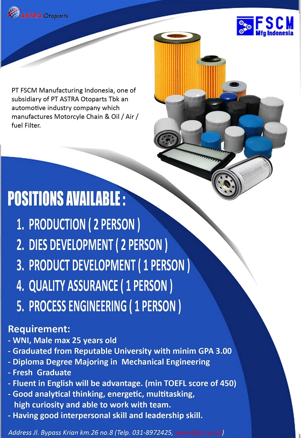 94,620 likes · 886 talking about this. Lowongan Kerja Pt Fscm Manufacturing Indonesia Program Studi Pendidikan Teknik Mesin
