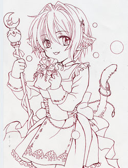 抽出 我慢する 腹部 イラスト 色鉛筆 ペン入れ Matsuda Sr Jp