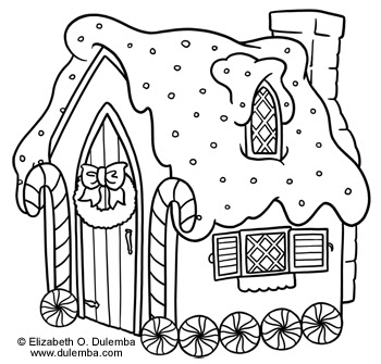 Free Christmas Houses Coloring Pictures 9