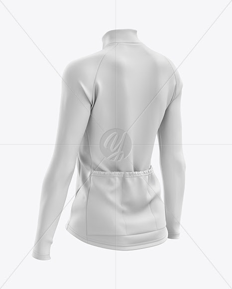 Download Download Women's Cycling Thermal Jersey LS mockup (Back ...