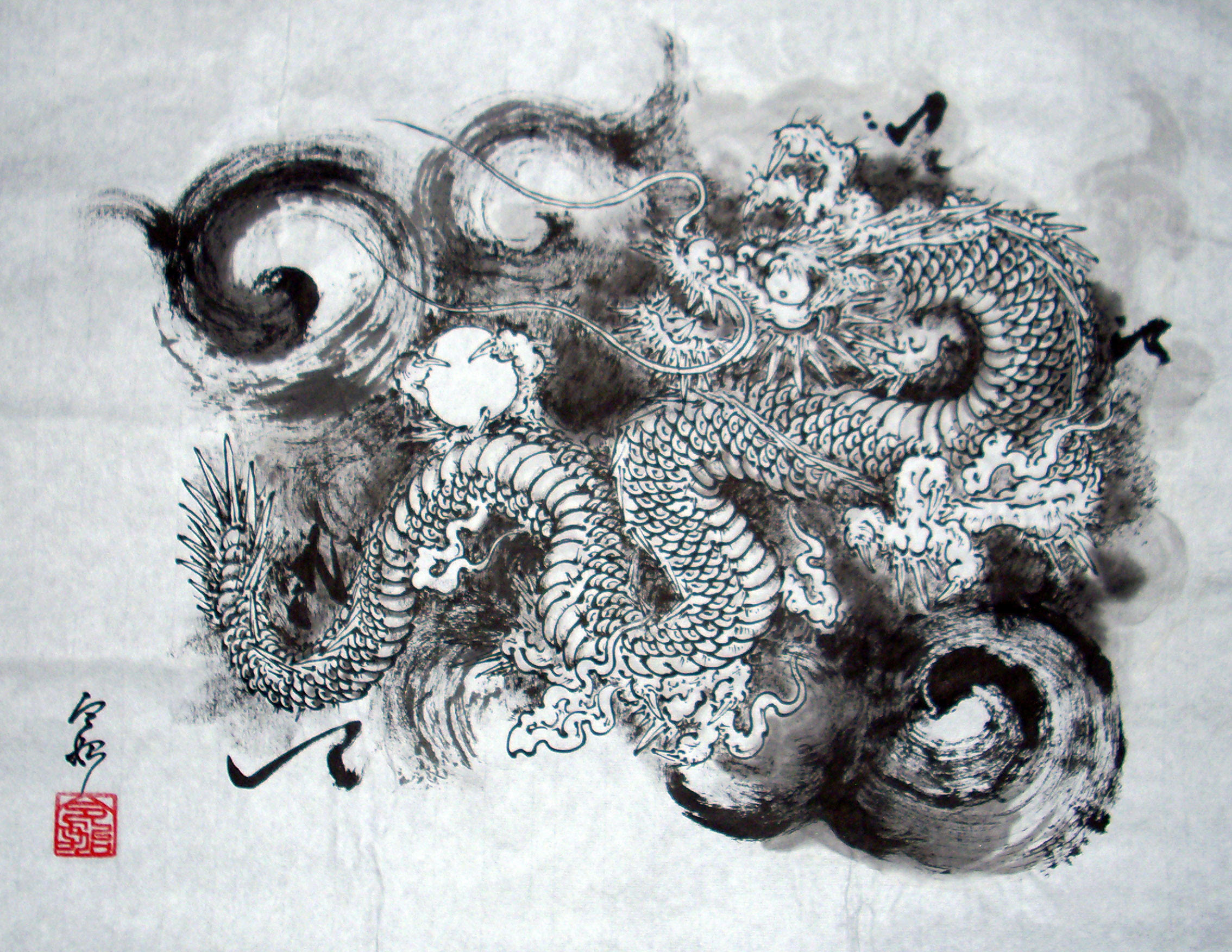 75 水墨画 壁紙 龍 最高の花の画像