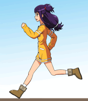 綺麗な正面 走る イラスト 女の子 ディズニー帝国