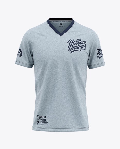 Download Mens Heather V-Neck T-Shirt Front View Jersey Mockup PSD File 122.79 MB - Amazing Box Templates ...