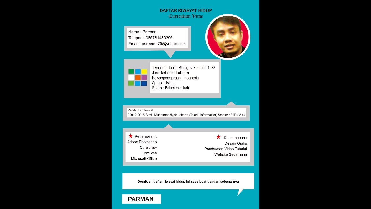 Contoh Cv Yg Menarik - Contoh Mok