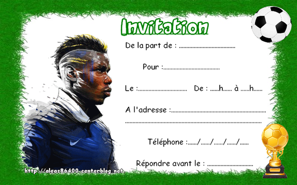 Invitation Anniversaire Gratuite A Imprimer Foot Sherril