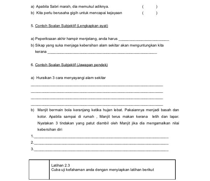 Contoh Soalan Objektif Pendidikan Moral Tingkatan 1 