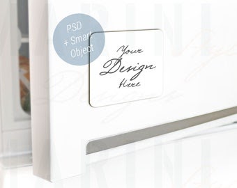 Download Square Fridge Magnet Mockup with rounded corners and ...