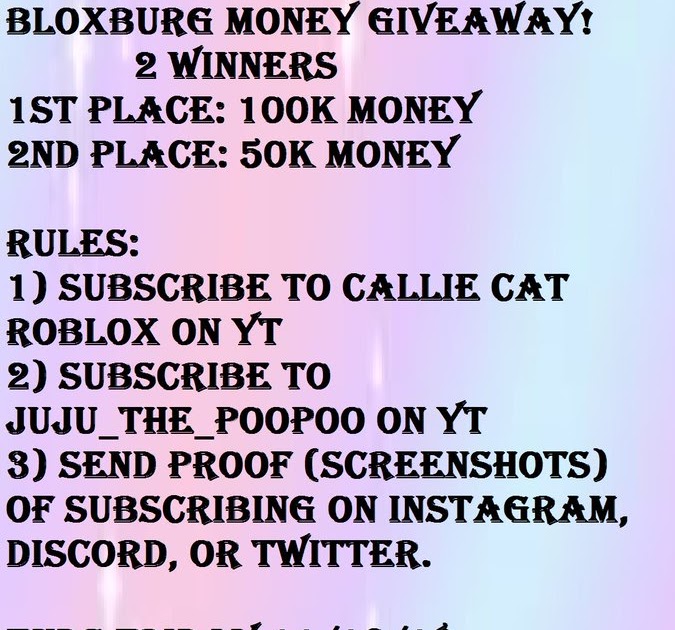 Roblox Bloxburg Money Codes Hack Me Robux - 50k 10k giveawaybloxburgrobloxbloxburggiveawaycats