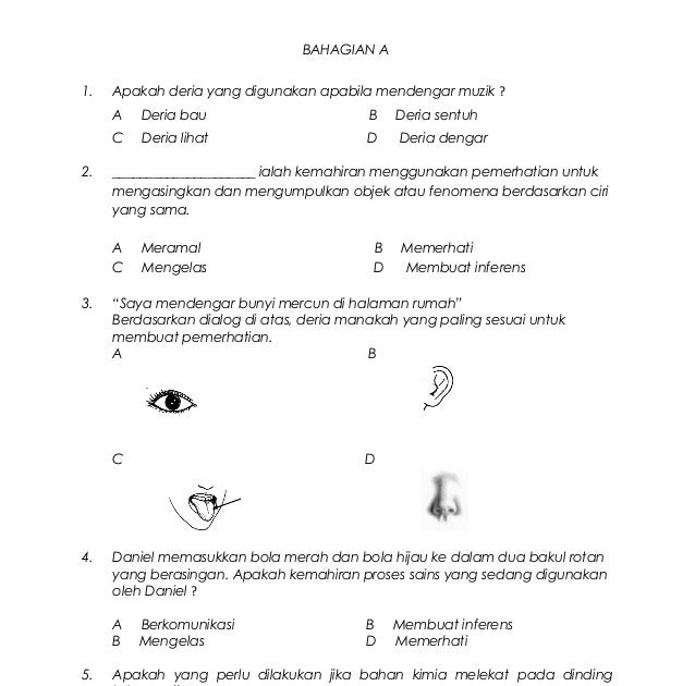 Contoh Soalan Sains Tahun 4 Bahagian B - Tersoal l