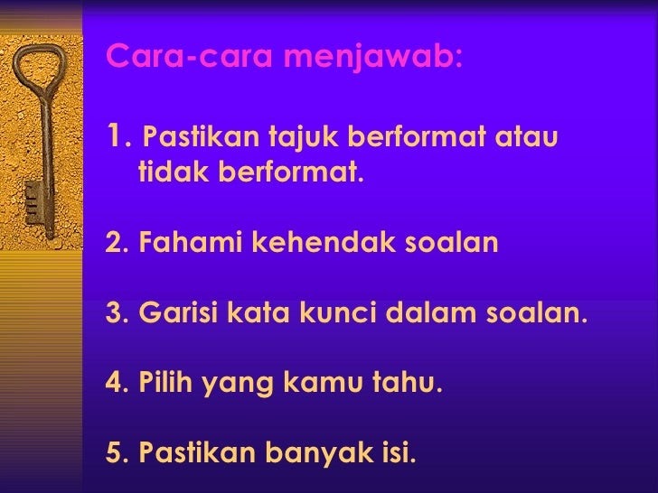 Cara Menjawab Soalan Bahasa Melayu Tahun 5 - Kecemasan k